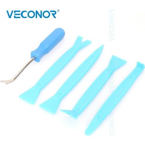 Veconor 5PCS Blue ABS Automobile Audio Door Clip Panel Trim Dash Auto Radio Removal Pry Tools Set