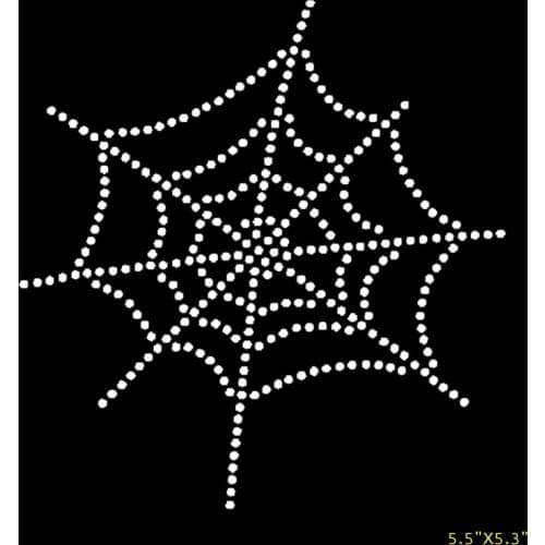 New 2PCS Free Shipping Spider Web Design strass hotfix rhinestones heat transfer design iron on TShirt Diamante
