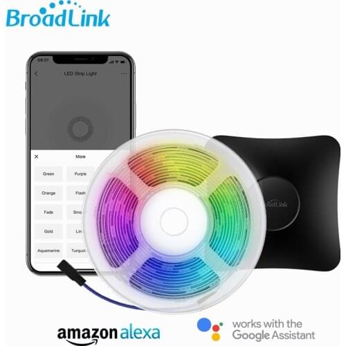 New Broadlink RM4 PRO WiFi IR RF Universal Hub With 3M RGB LED Strip Light IP20 with 24Key Remote Controller for TV Backlight