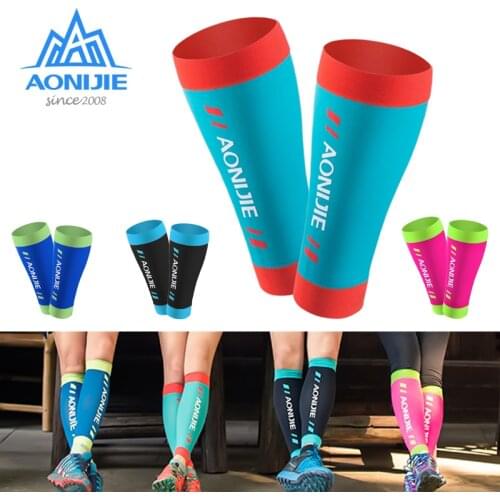 AONIJIE Pair E4405 Knit Compression Leg Calf Sleeves Socks Shin Splint Support Relief For Running Jogging Marathon Hiking Soccer