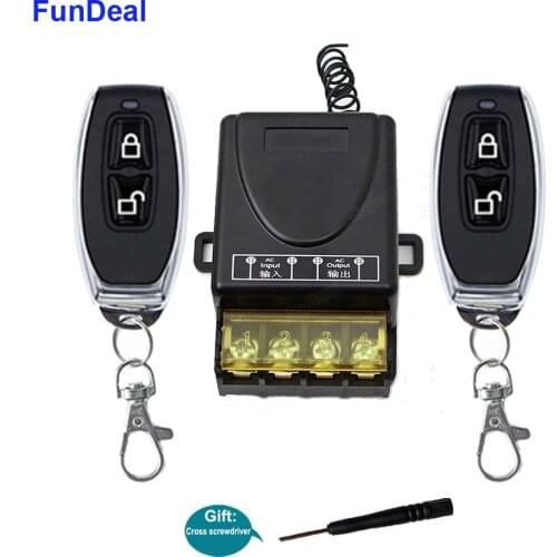 FunDeal 433Mhz Universal Wireless RF Remote Control Switch AC 220V 1CH 30A Relay Receiver 433 Mhz Remote Control For Water Pump