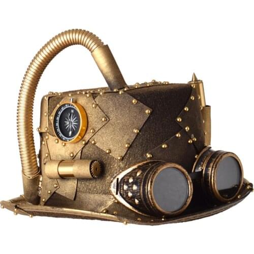 Vintage Steampunk Lolita Top Hat Retro Punk Unisex Goggles Hats Fedora Halloween Cosplay Hats