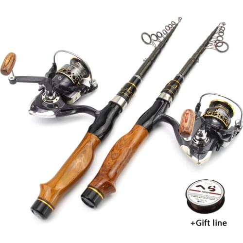 NEW 1.8m2.1m2.4m2.7m Rod Reel Combos Carbon Fiber Large guide ring lure Spinning Rod Ultra short fishing rod and reel set pesca