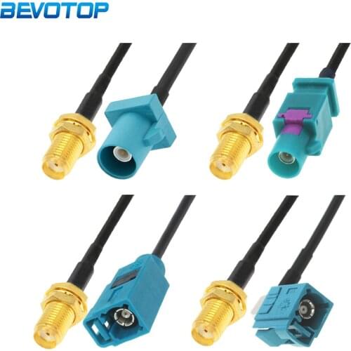 Universal Fakra Z Male / Female to SMA Female Jack RG174 Cable Car GPS Navigation Antenna Extension Adapter RF Coaxial Pigtail