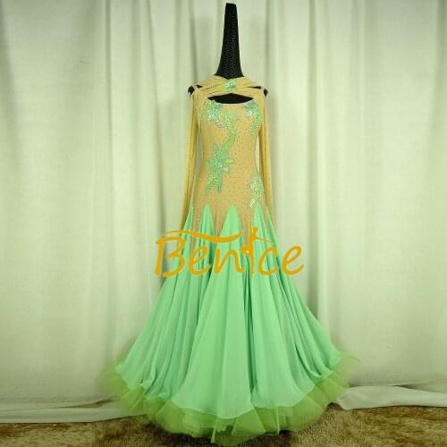 Standard Ballroom Dress Women New Of 2019 Custom Made High-necked Waltz Ballroom Dance Competition Dresses