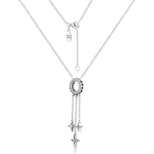 CKK 925 Sterling Silver Jewelry Twinkle Star Necklaces Pendant DIY Making For Women Free Shipping