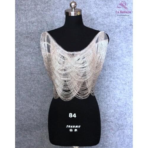 1Piece Gold/Silver fringe patch,fringe appliques, beads patch,wedding gown appliques