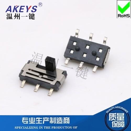 10pcs MST-22C02 Vertical patch small toggle 6 feet 2 gears with groove Micro Switch Mini