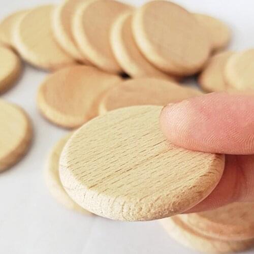 10pcs Unfinished Wood Slices Round Disc Circle Wood Pieces Wooden Cutouts Ornaments Painting Writing Slices Blank DIY Crafts Dec