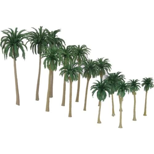15 Plastic Model Coconut Palm Trees Rain Forest Beach Diorama Scenery HO N Z