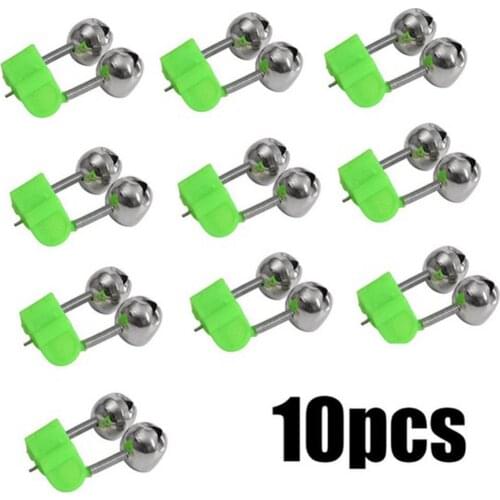 40%HOT10Pcs/Set Night Fishing Twin Rod Clamp Bell Ring Bite Alarm Tackle Accessories