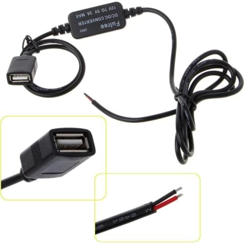 40GF Car Charger USB Female Plug 12V to 5V 3A Power Supply Converter For PDA DVR Camcorder