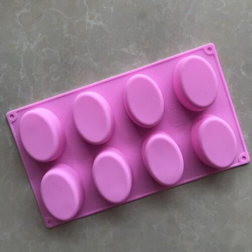 8 Even Ellipse Silicone Cake Mold Handmade Aromatherapy Cold Process Soap Mode XG188