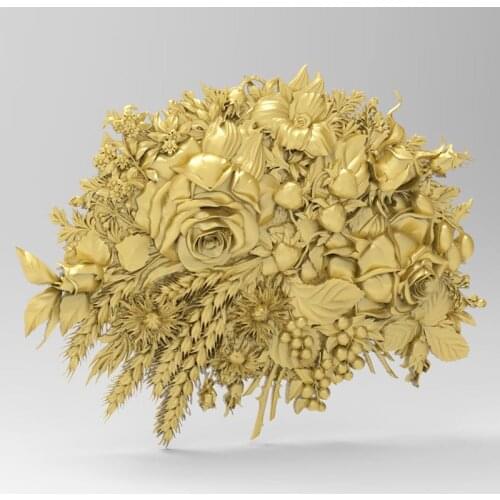 Flower 3d Relief STL Model for CNC Router 3D Printer Artcam Aspire Bas Relief