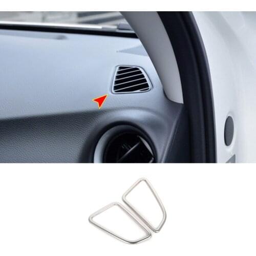 For Nissan Navara 2017-2020 Stainless Silvery Car front Small air outlet Decoration Cover Trim Sticker Car Styling accessories