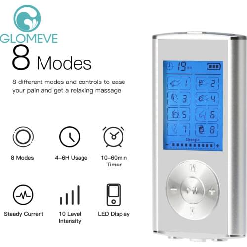 Ten Unit EMS Muscle Therapy Stimulation 8 Modes Physiotherapy Body Electronic Pulse Massager Electric Stress Relief Massage