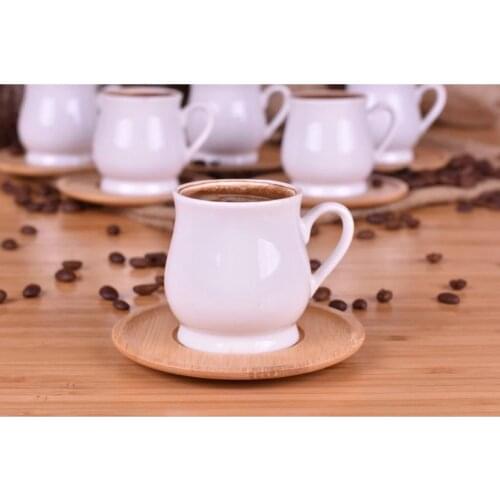 Porcelain Coffee Cup Luxury Set Of 12 Quality Saucer Holders Classic Pattern Turkish Coffee Tea Cup with Plate Kitchenware Gifts