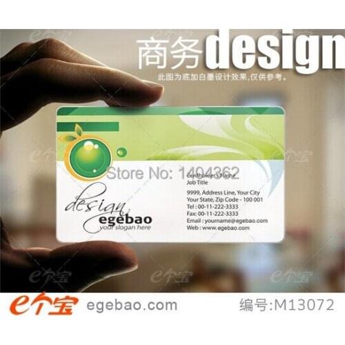 Customized business card printing transparent credit membership Business Card one faced printing 500 Pcs/lot NO.2058