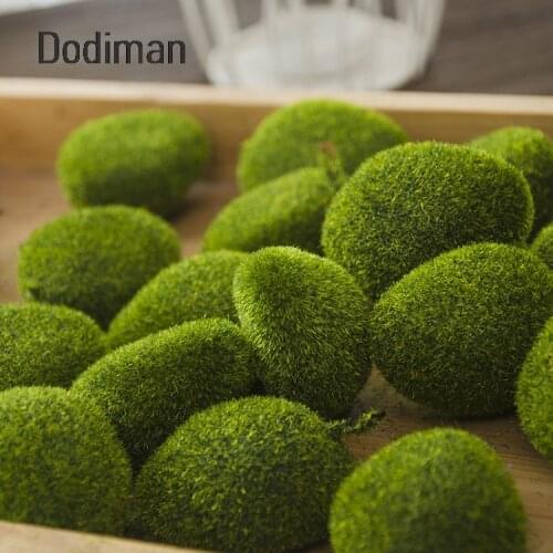 Green Flocking Moss Block Foam Moss Stone Fake Rock Artificial Flower Pots Christmas Wedding Home Garden Decoration