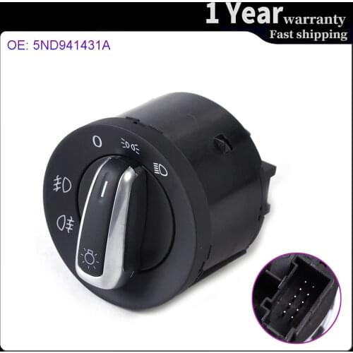 Car Headlight Fog Lamp Control Switch Button for VW Volkswagen Jetta Golf GTI Passat Scirocco Polo Touran EOS Tiguan CC Beetle