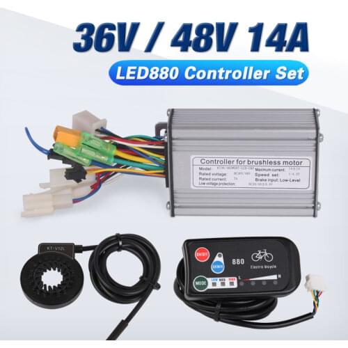 36V 250W 48V 350W Controller LED880 Display Meter PAS Set E-Bike Conversion Kit Dual Mode Hall Sensor and Sensorless