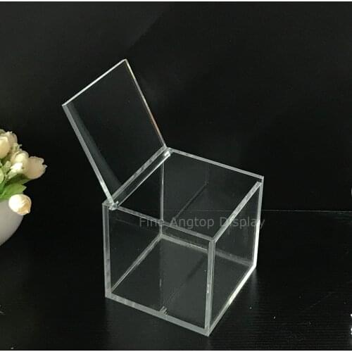 Package Box 9x9x9cm Clear Acrylic Candy Box Chocolate Storage Wedding Party Favor Square Small Container Jewelry Display