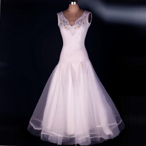 Ballroom dance costume sexy V-neck senior sleeveless diamond ballroom dance dress for women ballroom dance competition dresses