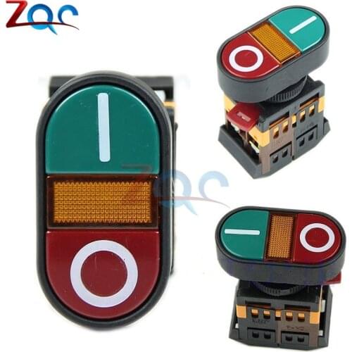Red Green Light Indicator Momentary Switch Power Start Stop ON OFF Push Button