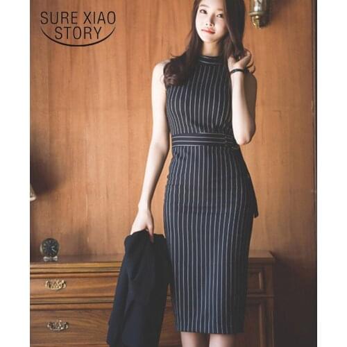 Summer New Fashion Joker Slim Vertical Striped Dresses Sexy Bottom Dresses High Waist Korean Party Dress Bandage Dress 6079 50