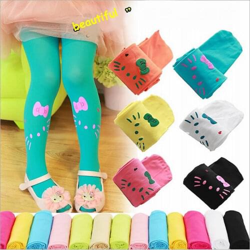 Hot! good quality! very fashion 5 cartoon patterns style can be chosen spring elastic girls stocking children tights cat bear