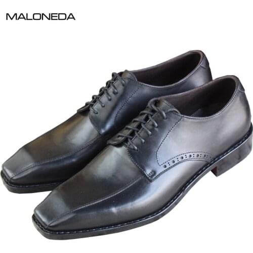 MALONEDA Brand New Bespoke Handmade Goodyear Mens Genuine Leather Derby Shoes For Party Formal Dress Footwear