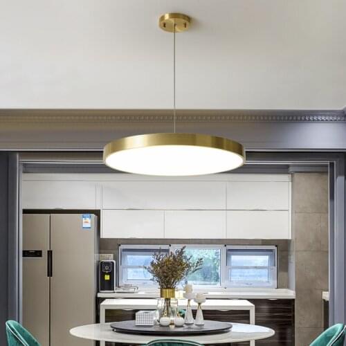 Minimalist dining room led chandelier Nordic modern creative line lamp H65 brass lamp after 90
