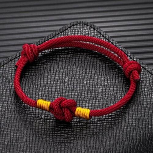 MKENDN Minimalist Men Women Adjustable Chinese Knot Red Bracelet For Lovers Distance Couple Bracelets Yoga Meditation Jewelry