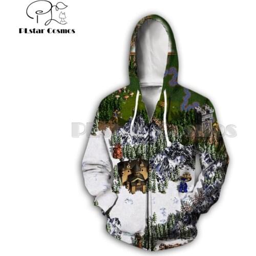 PLstar Cosmos Male Female Fashion zip hoodies Heroes of Might & Magic 3D Printed Game map Hooded jacket streetwear Casual Hoodie