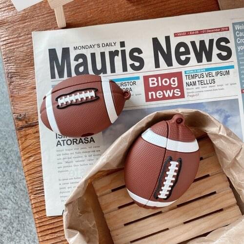 Football fashion sport 3D case for AirPods 1 2 pro charging box soft silicone Wireless bluetooth earphone protective cover coque