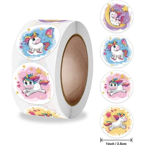 Reward Sticker for Kids Cute Unicorn Sticker Cartoons Animal Pattern Seal labels School Teacher Encouragement Kids Classic Toy