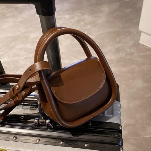 2021 Winter New High-quality PU Leather Womens Designer Handbag Solid color Shoulder Messenger Bag Purses Vintage Mini Tote bag