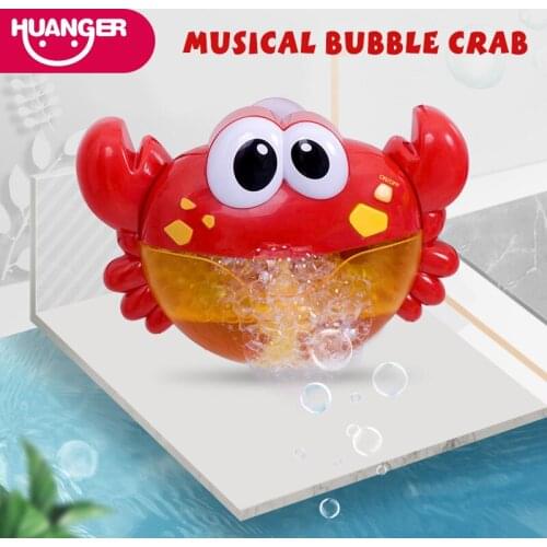 Outdoor Bubble Frog&Crabs Baby Bath Toy Bubble Maker Swimming Bathtub Soap Machine Toys for Children With Music Water Toy