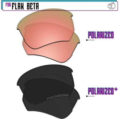 EZReplace Polarized Replacement Lenses for - Oakley Flak Beta Sunglasses - BlackP Plus-RoseP