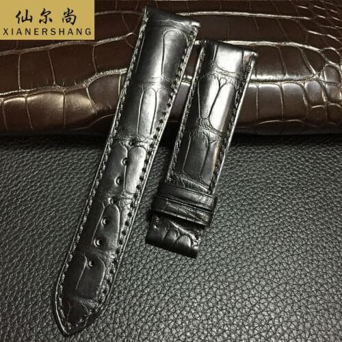 New Handmade Crocodile Skin Watchbands Luxury Genuine Leather Belt Custom Universal Strap 20MM 22MM 24MM Alligator Watch Band 19