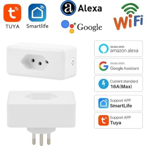 Tuya Wifi Brazil Smart BR Plug 10/16A Smart Socket Tuya Smart Life APP Remote Control Voice Control Work With Alexa Google Home