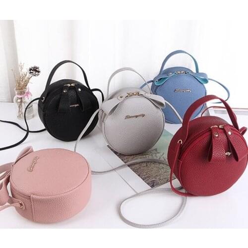 Round Design Shoulder Bags for Women 2020 Luxury PU Leather Handbags Small Crossbody Messenger Bags Ladies Purses Fashion Single