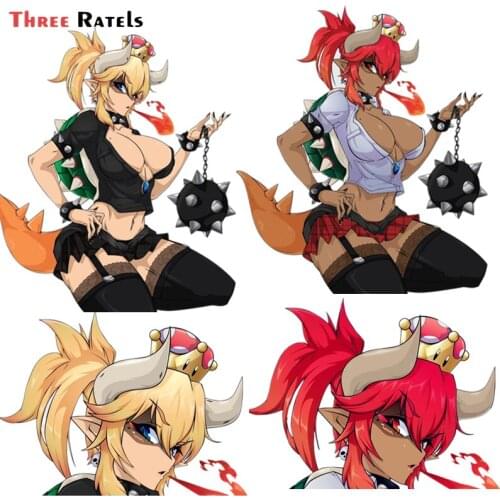 Three Ratels F289 Sexy Cool Mario Bros SMS Bowsette Anime Game Girl Stickers DIY Decal Auto Motorcycle Decoration