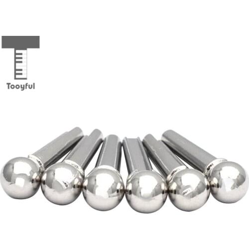 Tooyful 6 Pcs Metal Acoustic Guitar Bridge End Pin for Acoustic Guitar String End Pegs