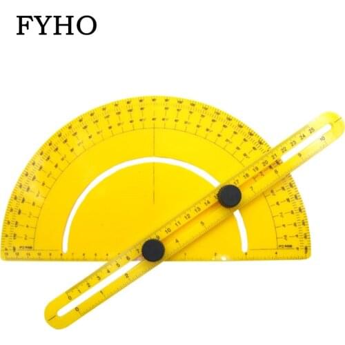 Plastic Protractor 180 Degree Swing Arm Multi Angle Finder Measure Ruler Goniometer Template Tool HY111