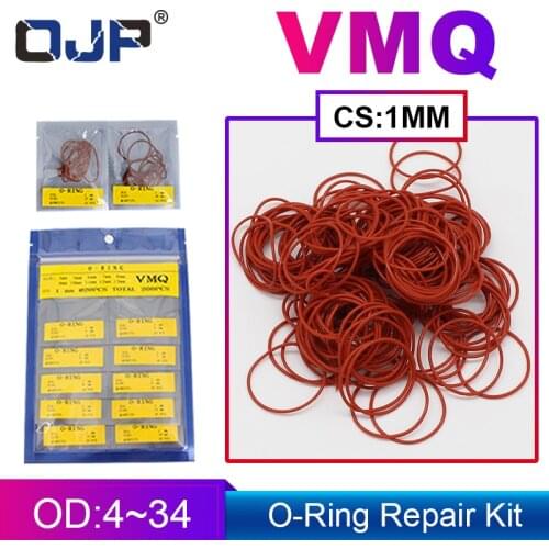 Red Silicone Rubber Multiple size repair kit combination O-ring Silicone/VMQ thickness CS1mm O ring Seal Ring Gasket Washer