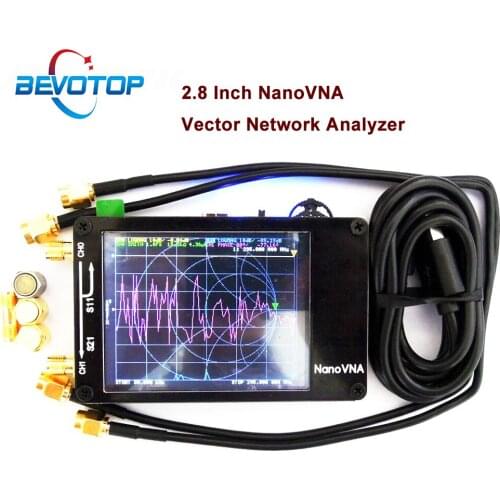2.8 Inch NanoVNA 50KHz-900MHz Vector Network Analyzer Digital Touching Screen Shortwave MF HF VHF UHF Antenna Analyzer Black