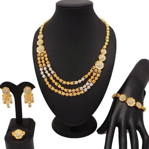 African big jewelry sets women jewelry necklace best quality costume bridal fashion necklace gold jewelry