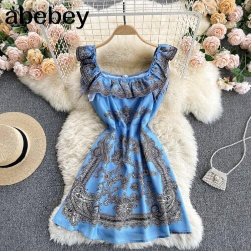 Women Retro Print Plaid Tank Dress Korean Sleeveless Casual Loose Dresses 2021 Summer Fashion Vacation Midi Dress