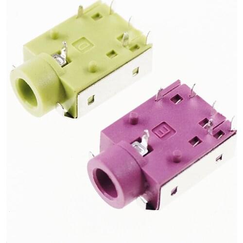 10 pcs Notebook TRS 3.5 mm audio Jack Through Holes PCB Horizontal 6 Pin 3 Pole Right Angle Tip Switch NO Ring Switch NC Shield